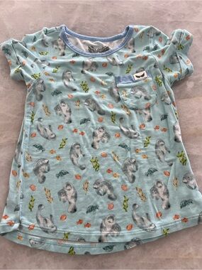 Free Birdees light blue manatee shirt, 4t